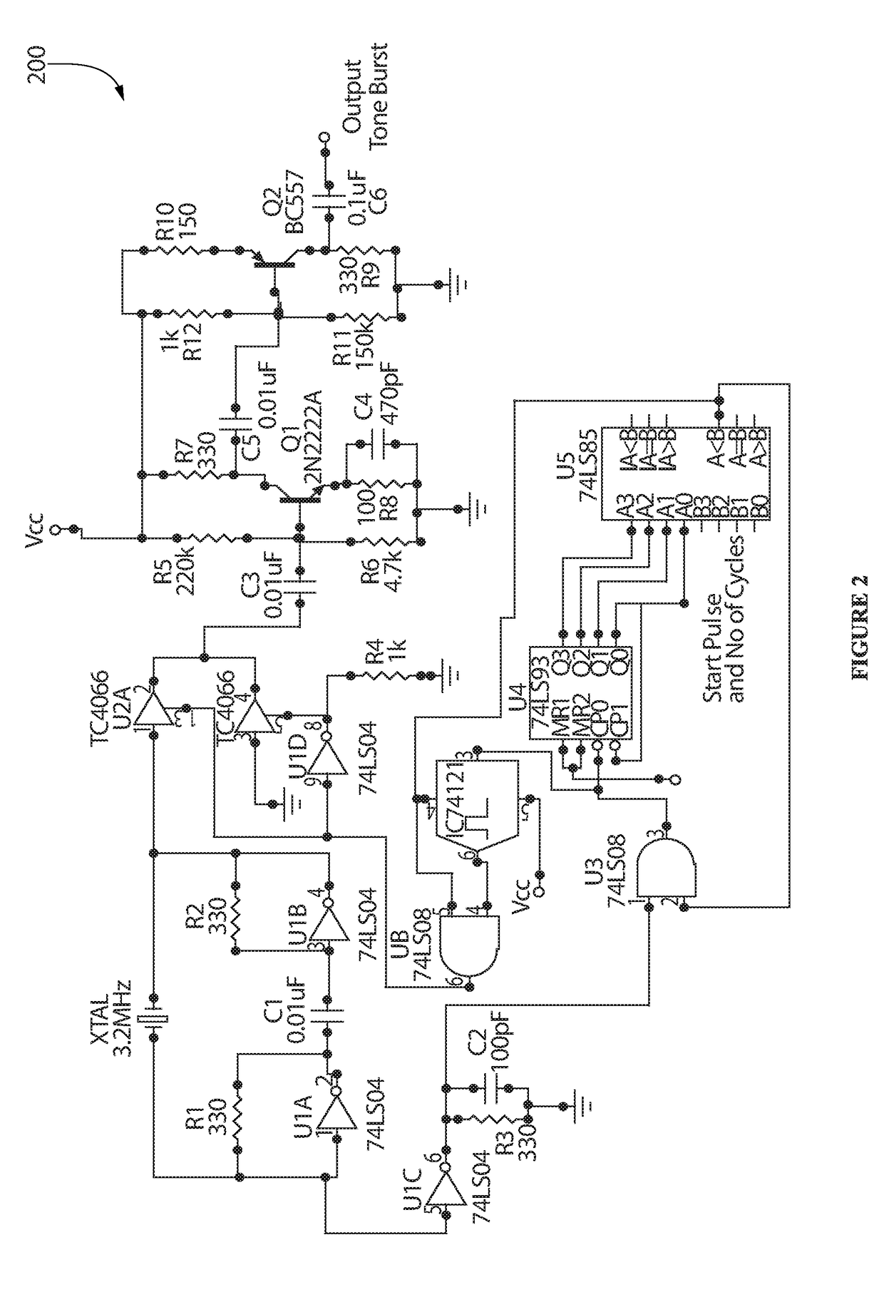 Electromagnetic acoustic transducer excitation source with programmable tone burst generator