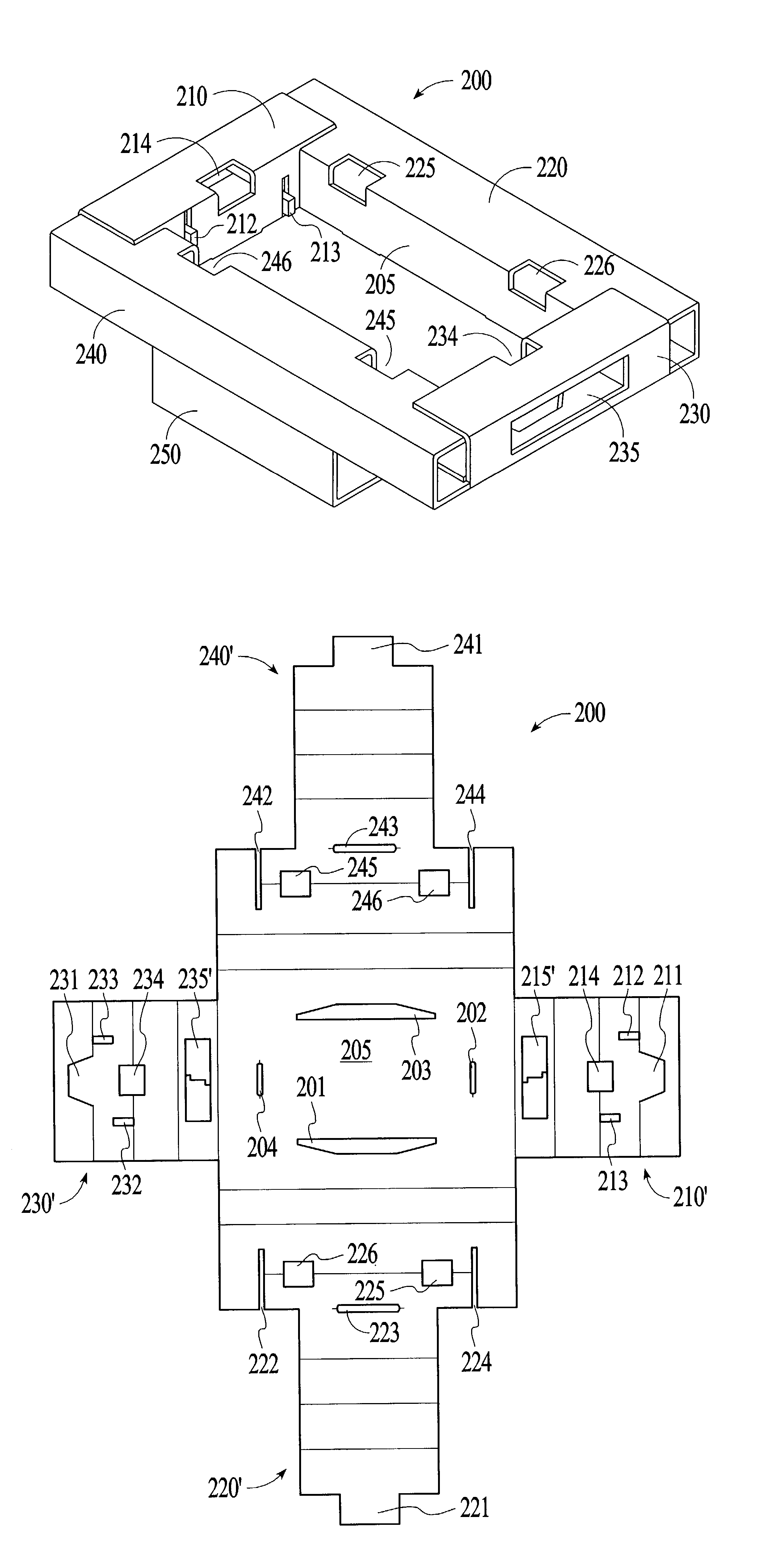 Packaging system for a component including a compressive and shock-absorbent packing insert