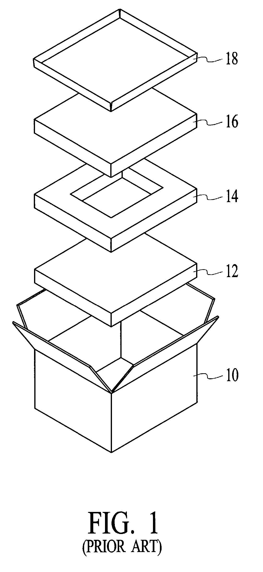 Packaging system for a component including a compressive and shock-absorbent packing insert