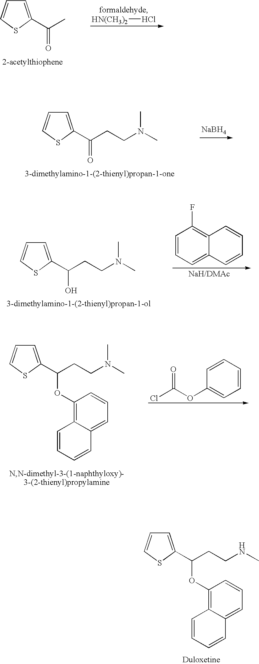 Process for preparing N-methyl-N-hydroxyl-3-(1-naphthyloxy)-3-(2-thienyl)propylamine derivative