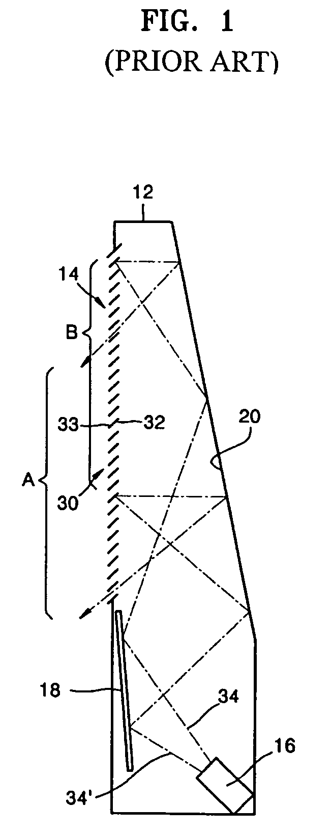 Reflection unit having a mirror array, and projection display system employing the same