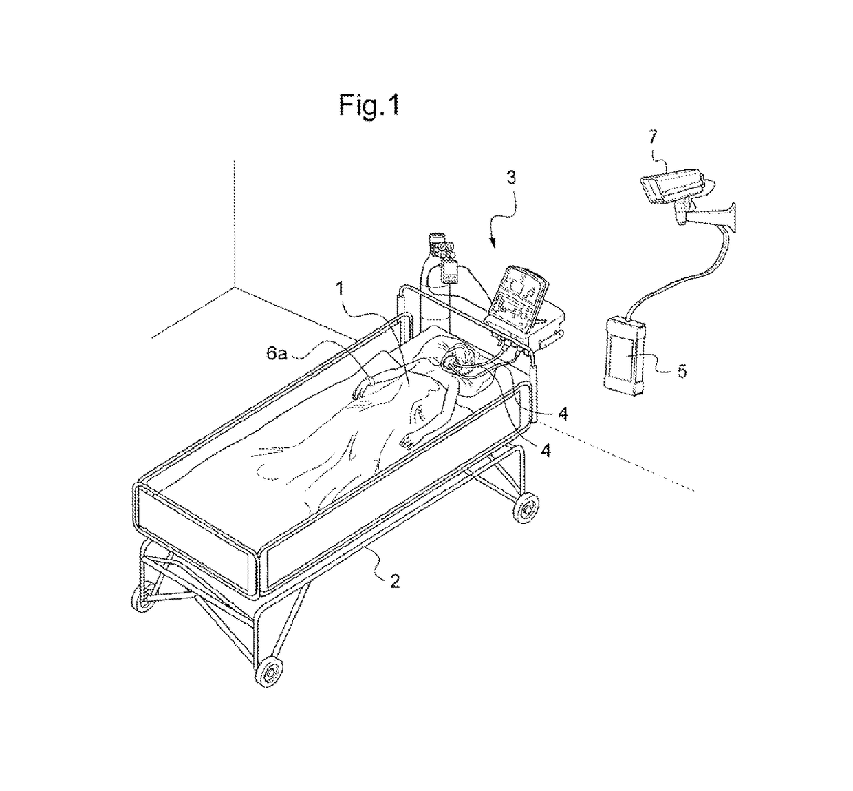 Assistance terminal for remotely monitoring a person connected to a medical assistance and monitoring device