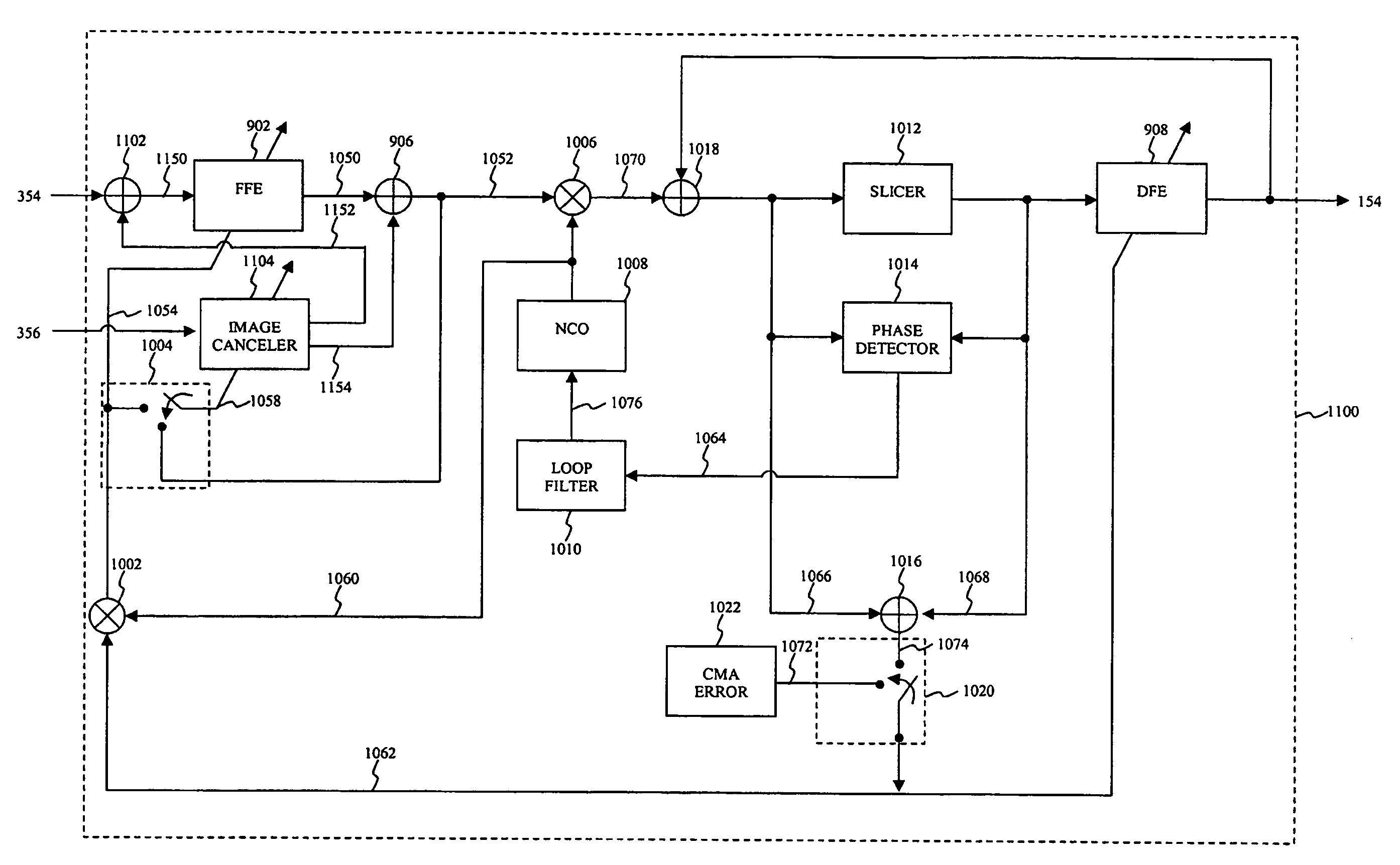 Asymmetric multi-channel adaptive equalizer