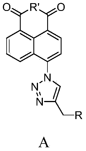 Synthesis of naphthalene nucleus 4-position 1,2,3-triazole containing naphthalimide derivative and application thereof