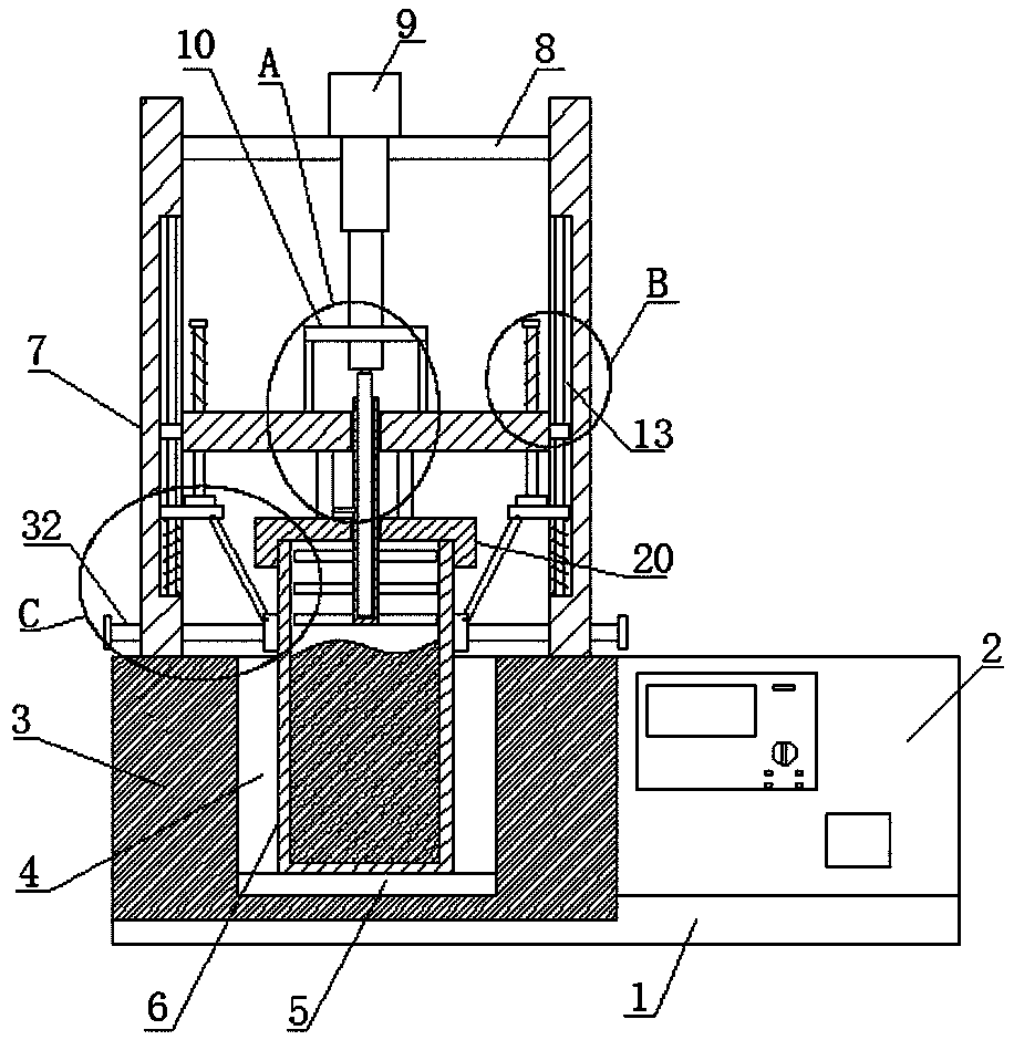 Melting device for adhesive of carbon contact strip of pantograph