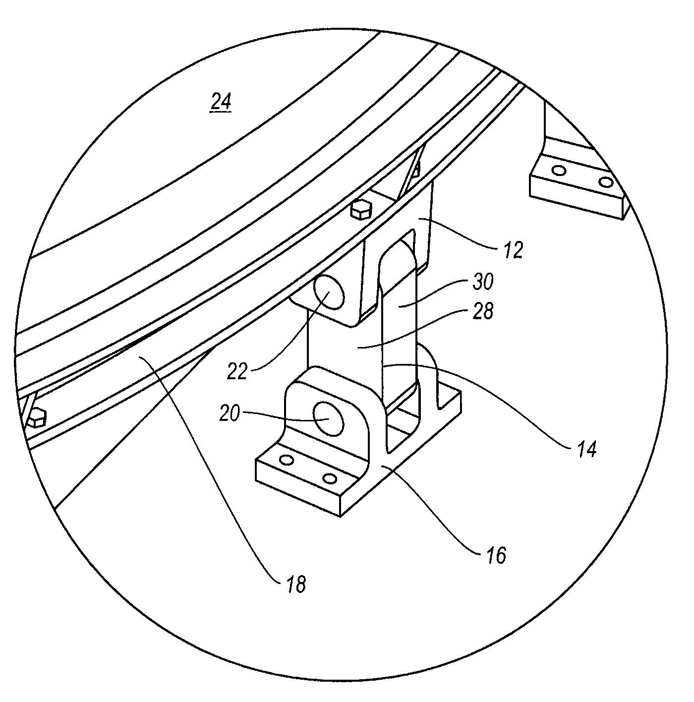 Linked coke drum support