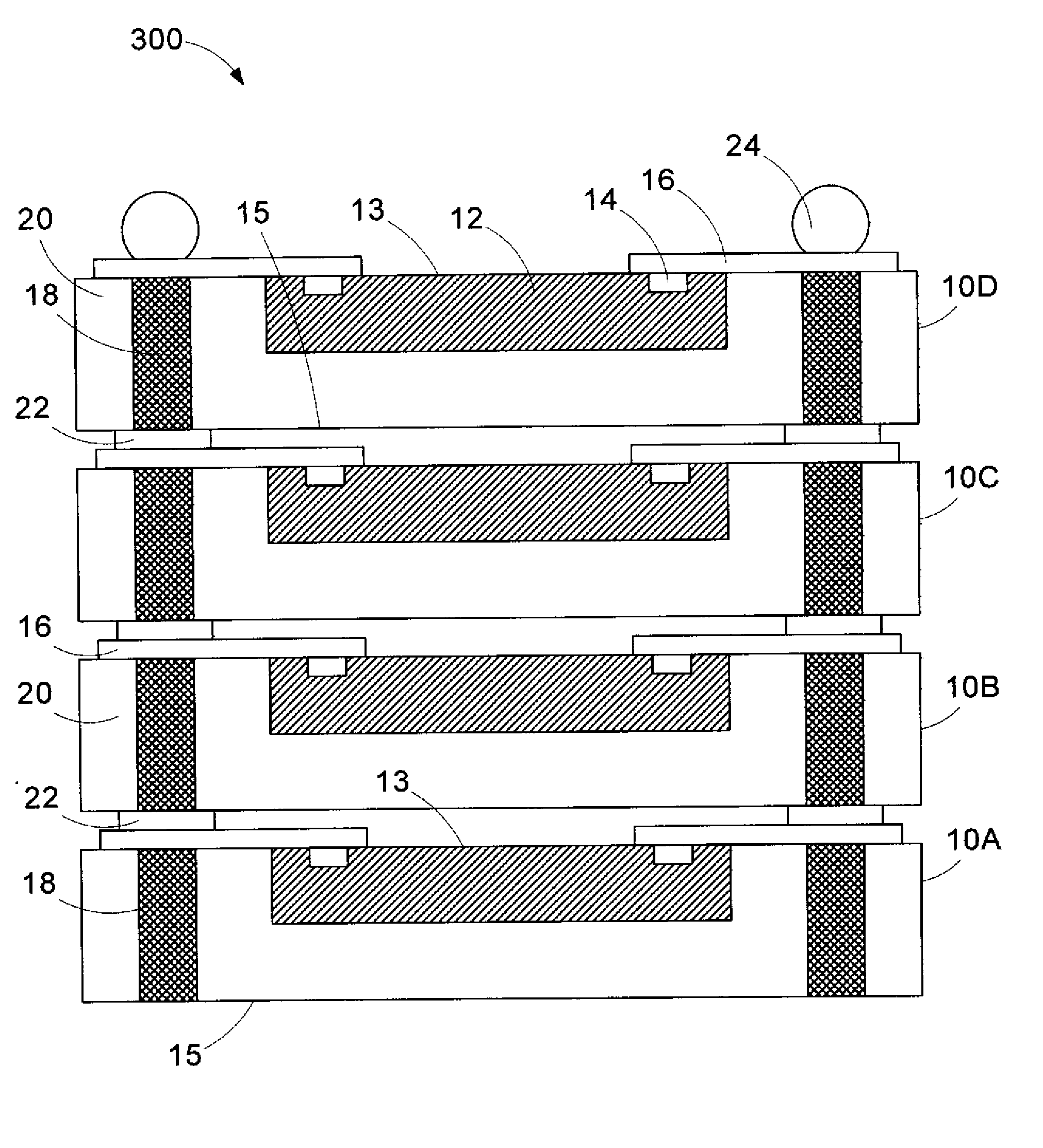 Packaged integrated circuit devices with through-body conductive vias, and methods of making same