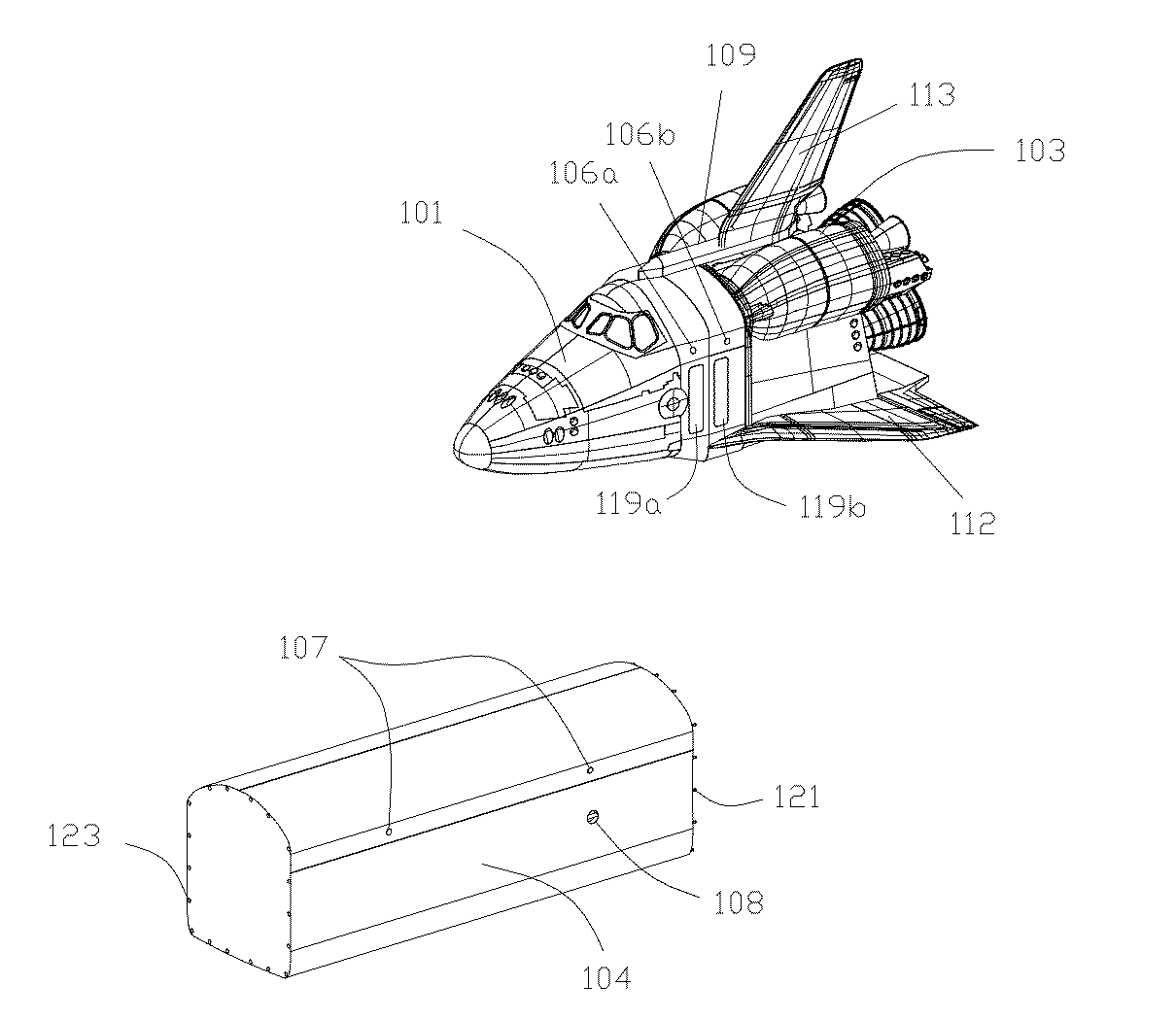Space shuttle orbiter and return system