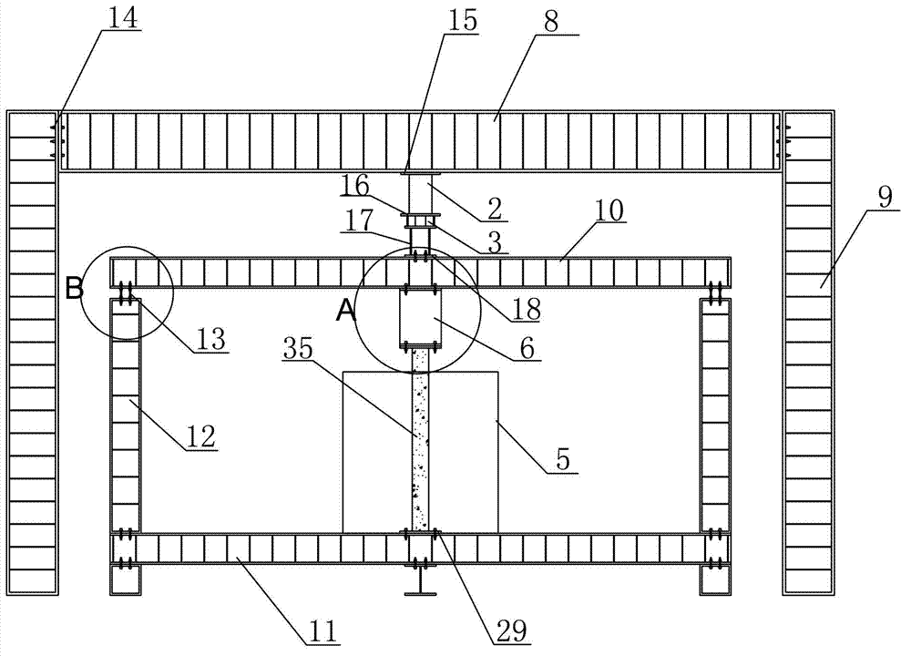 Restraint device for column fire resisting test