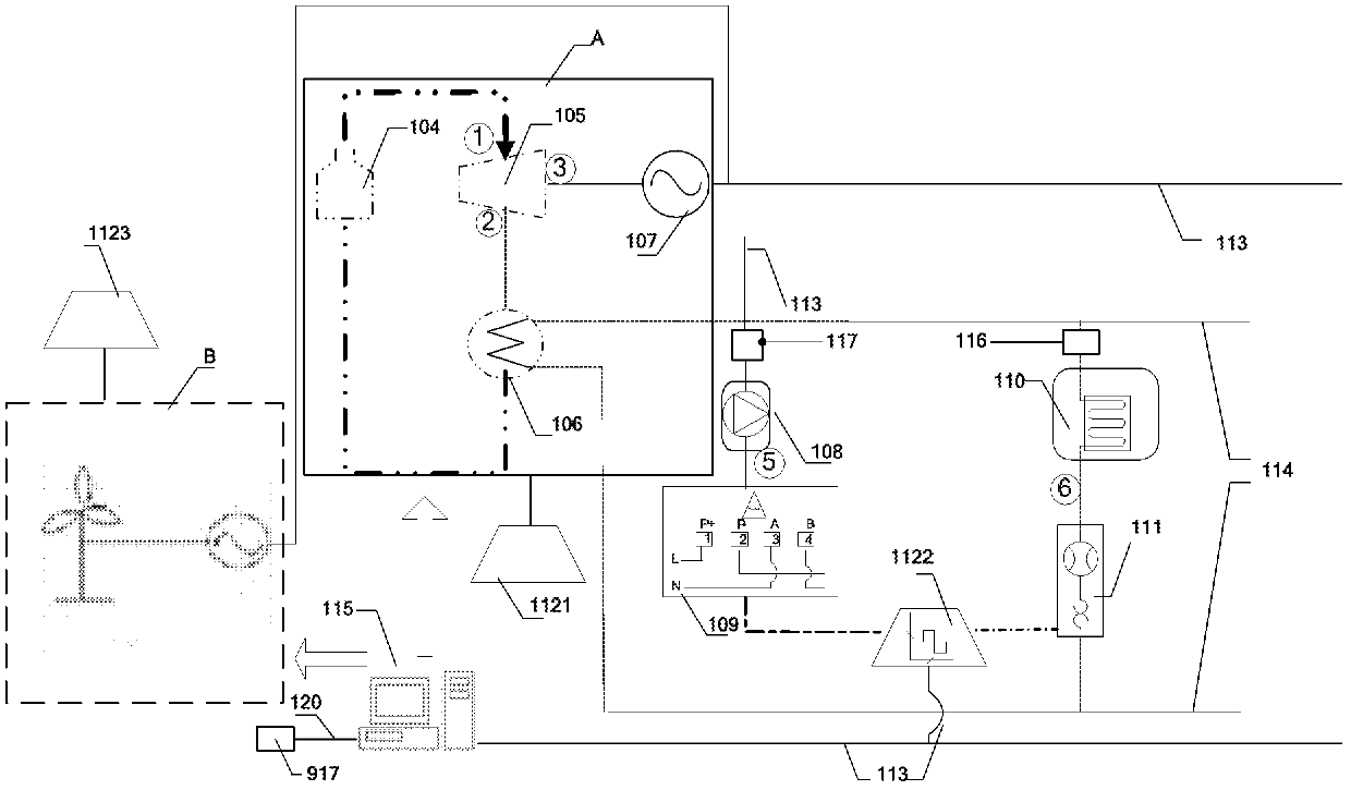 Wind power output dispatching system and method jointly controlled by cogeneration and heating load