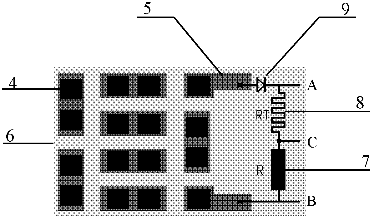 Passive temperature sensor and test system based on same