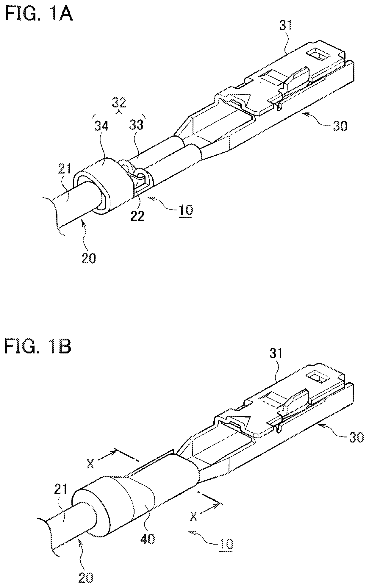 Cable with terminal and method of manufacturing the same