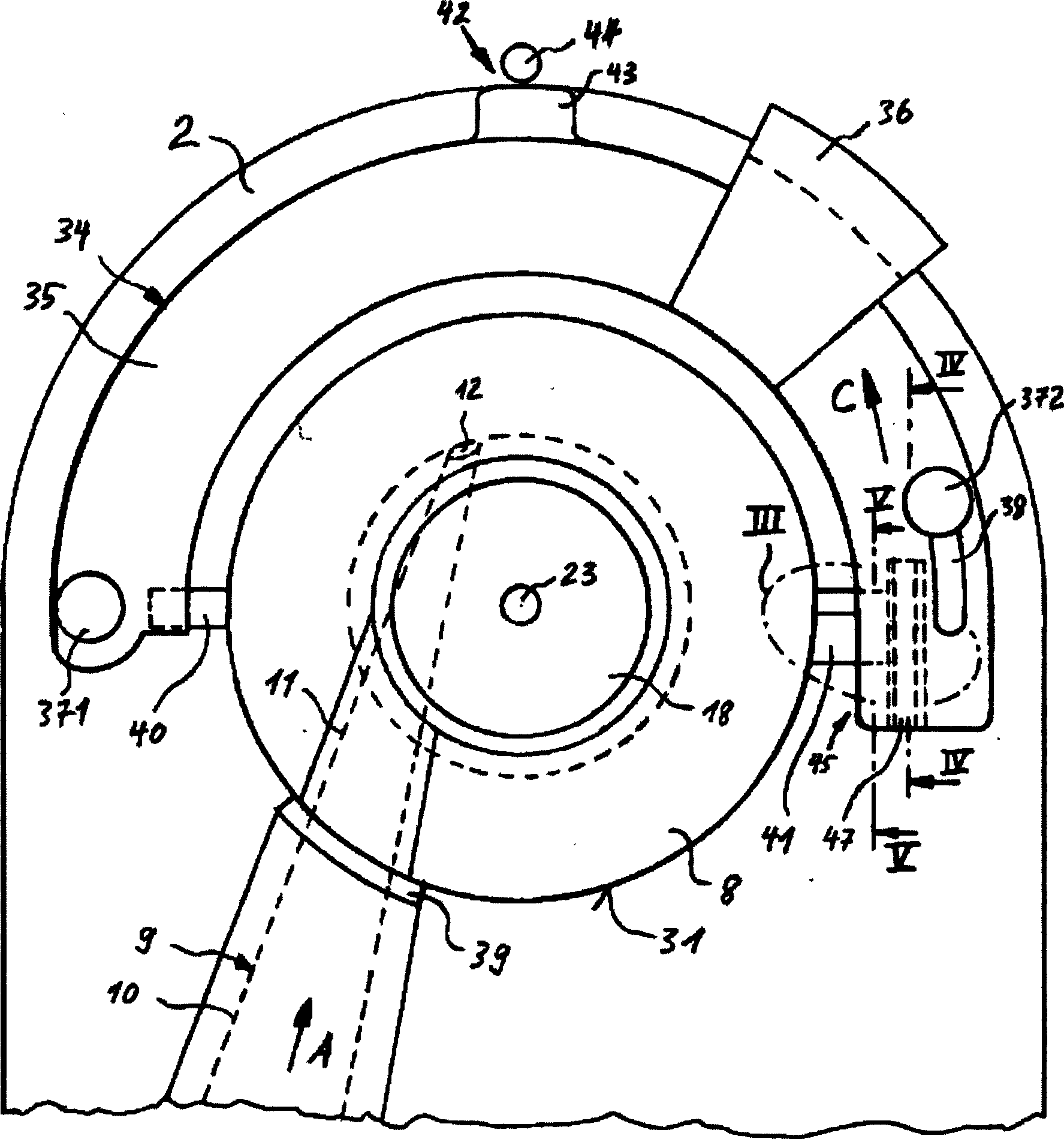 Open spinning machine with pipe joint