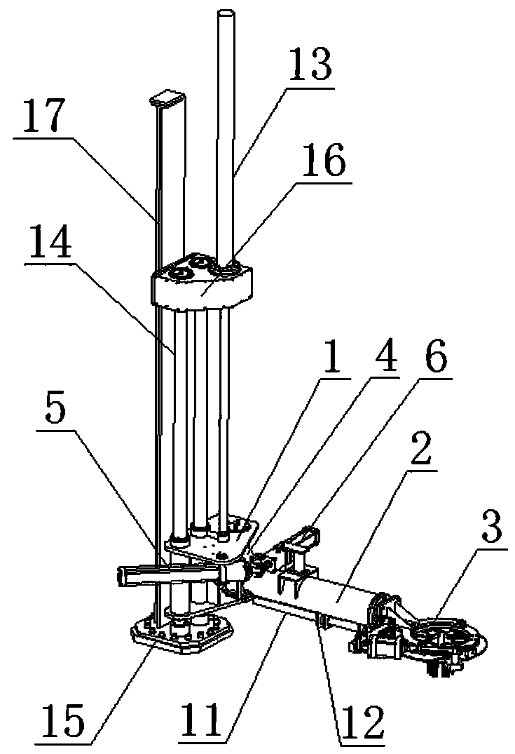 A four-station vulcanizing machine demoulding telescopic manipulator