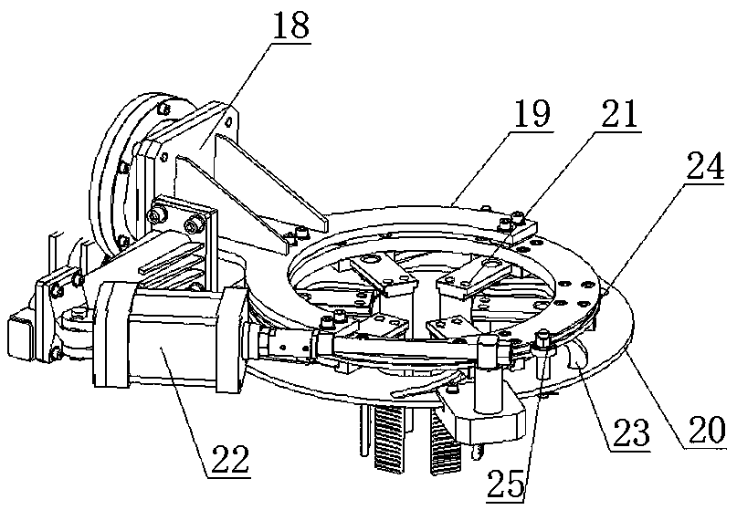 A four-station vulcanizing machine demoulding telescopic manipulator