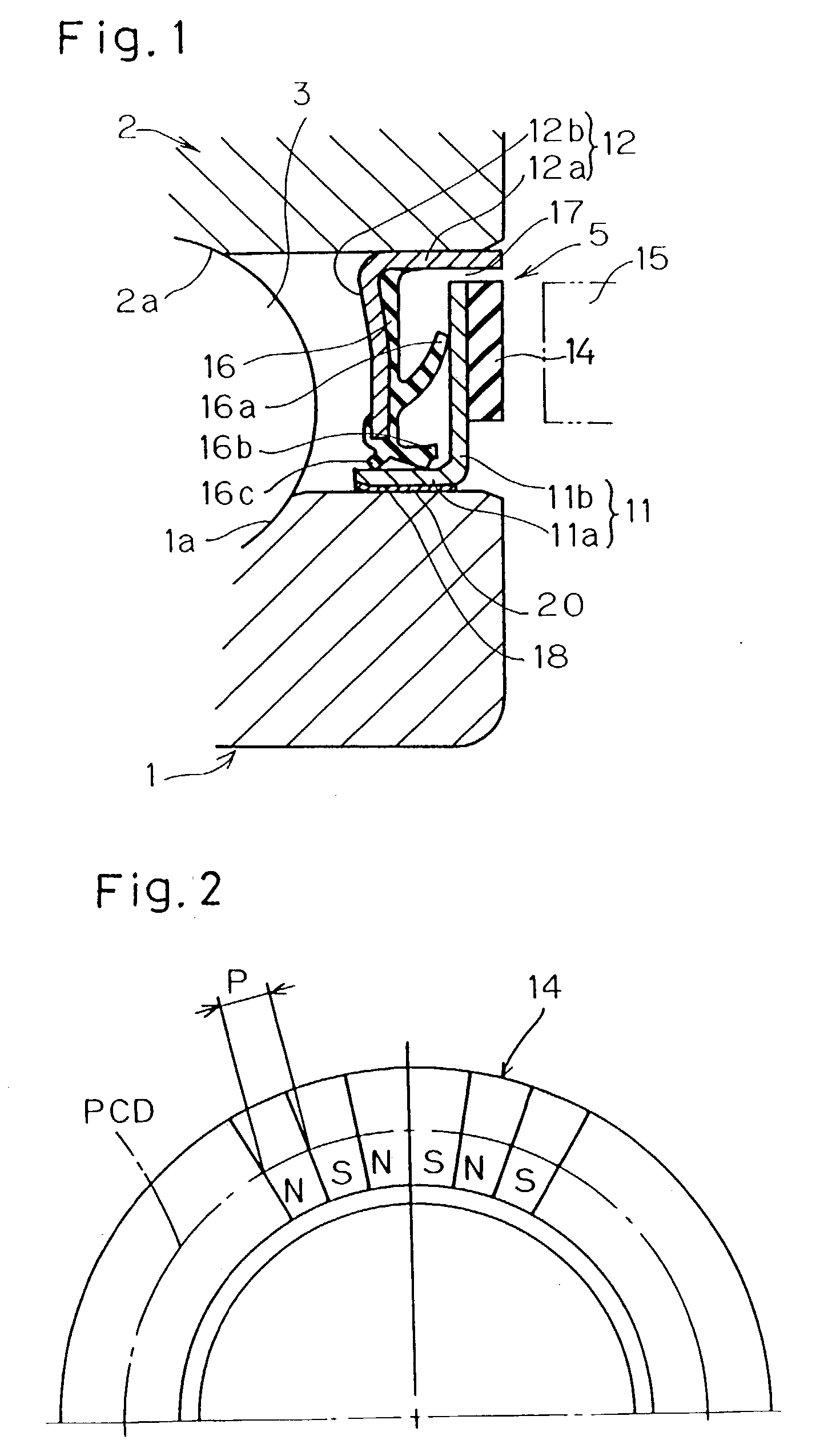 Wheel bearing and sealing device therefor