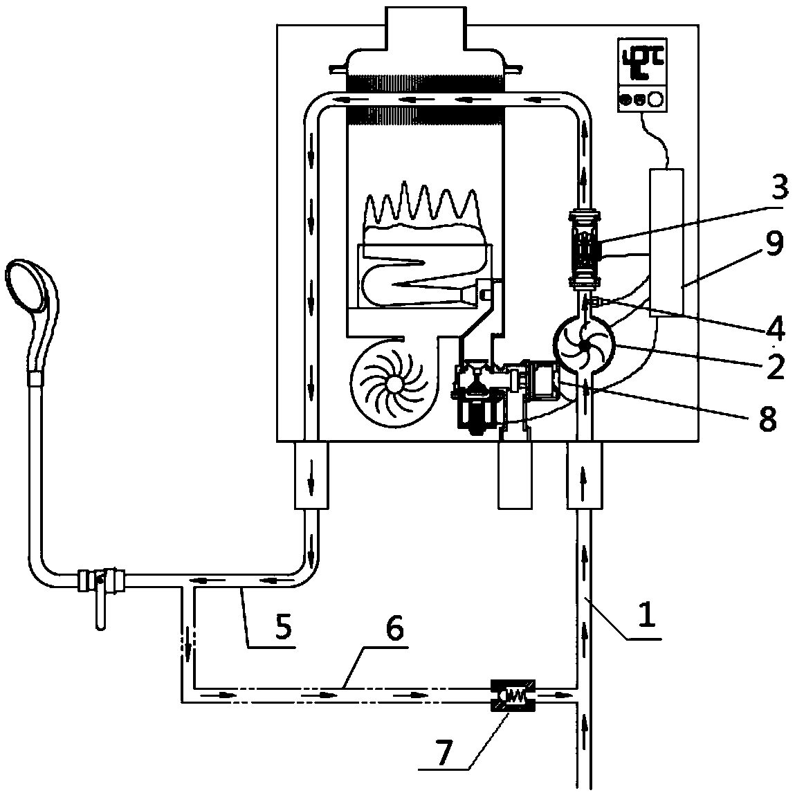 Control method of supercharging function of gas water heater