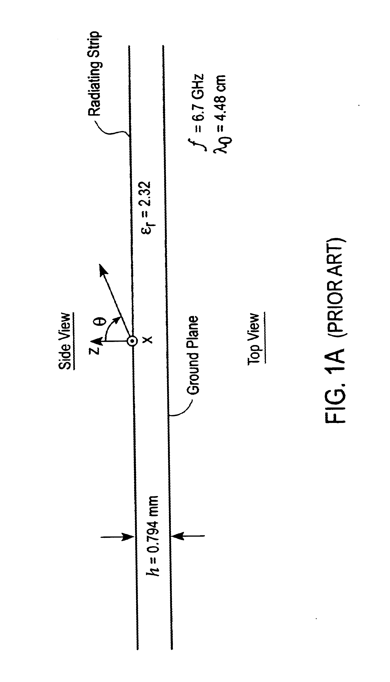 Leaky wave microstrip antenna with a prescribable pattern