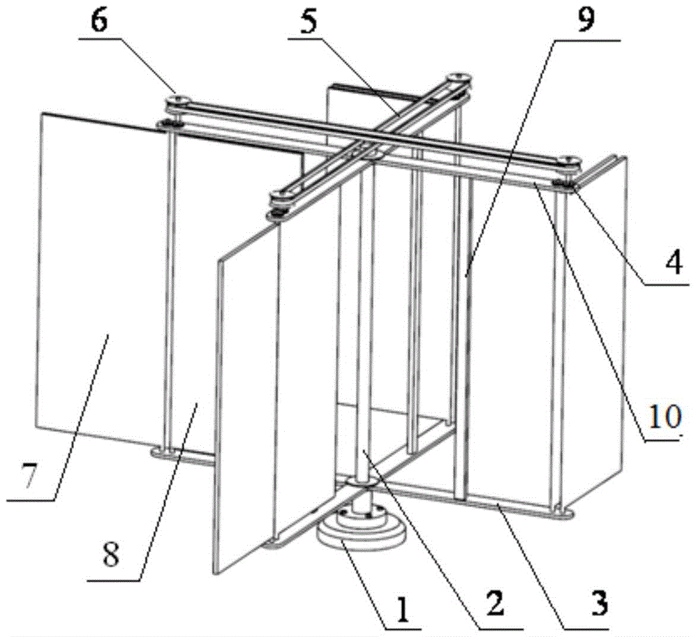 Impeller of foldable-blade vertical shaft based on belt drive
