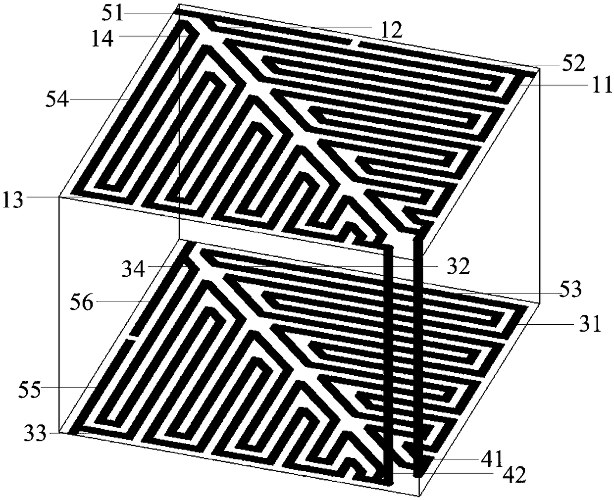 Frequency selection surface with miniaturized low frequency number ratio