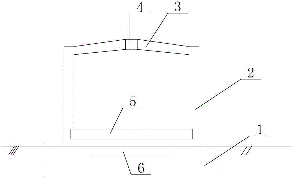 A combined foundation structure system with four cylindrical foundations with supports