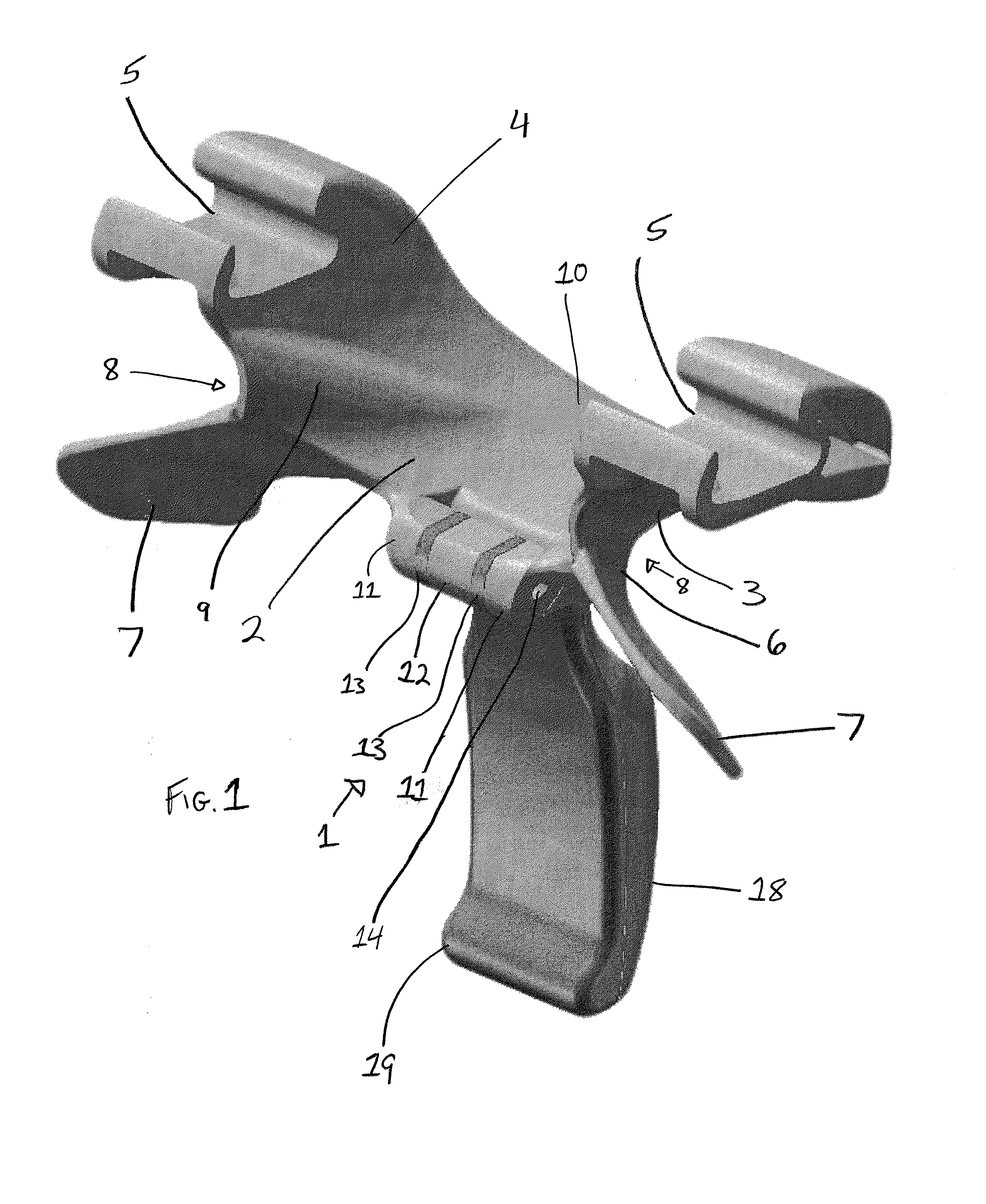 Handleless slingshot with folding storage compartment