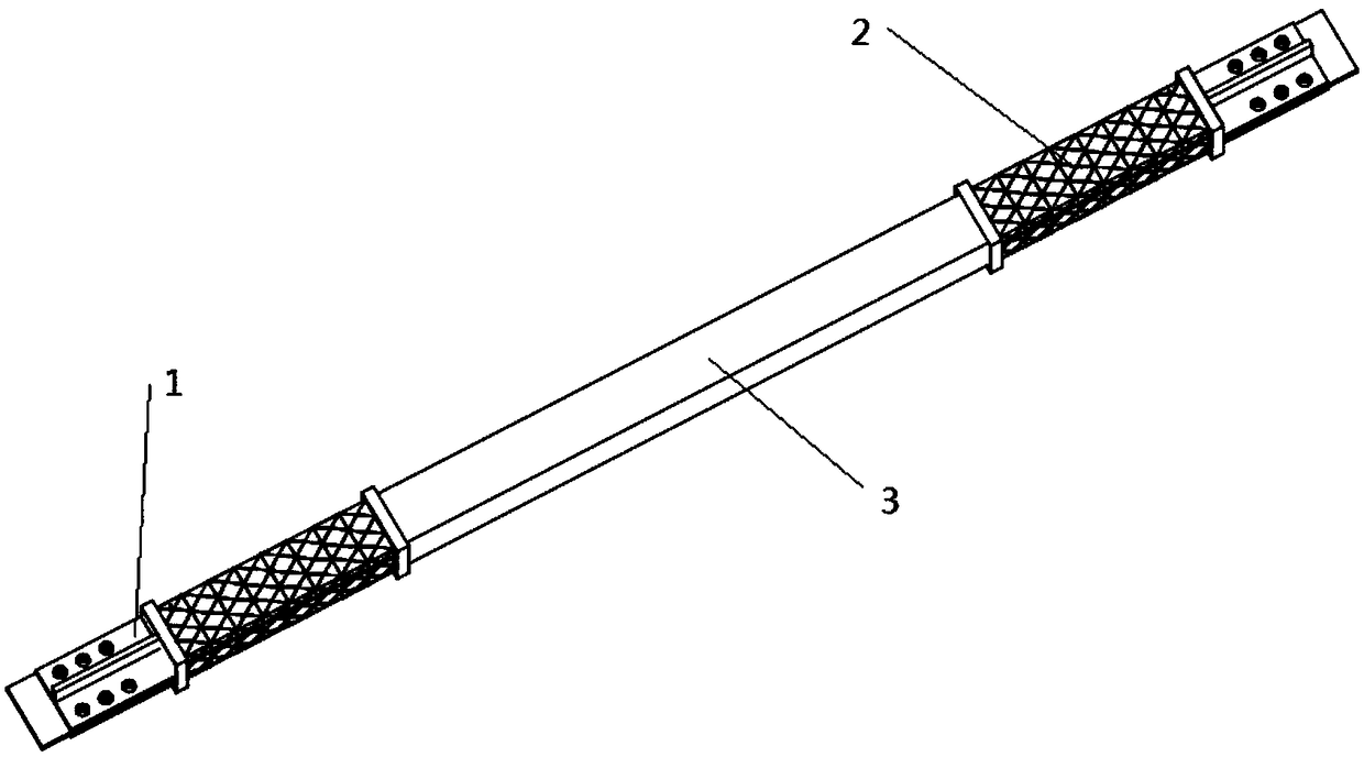 A buckling-controlled brace with staggered pyramidal energy-dissipating elements at its ends