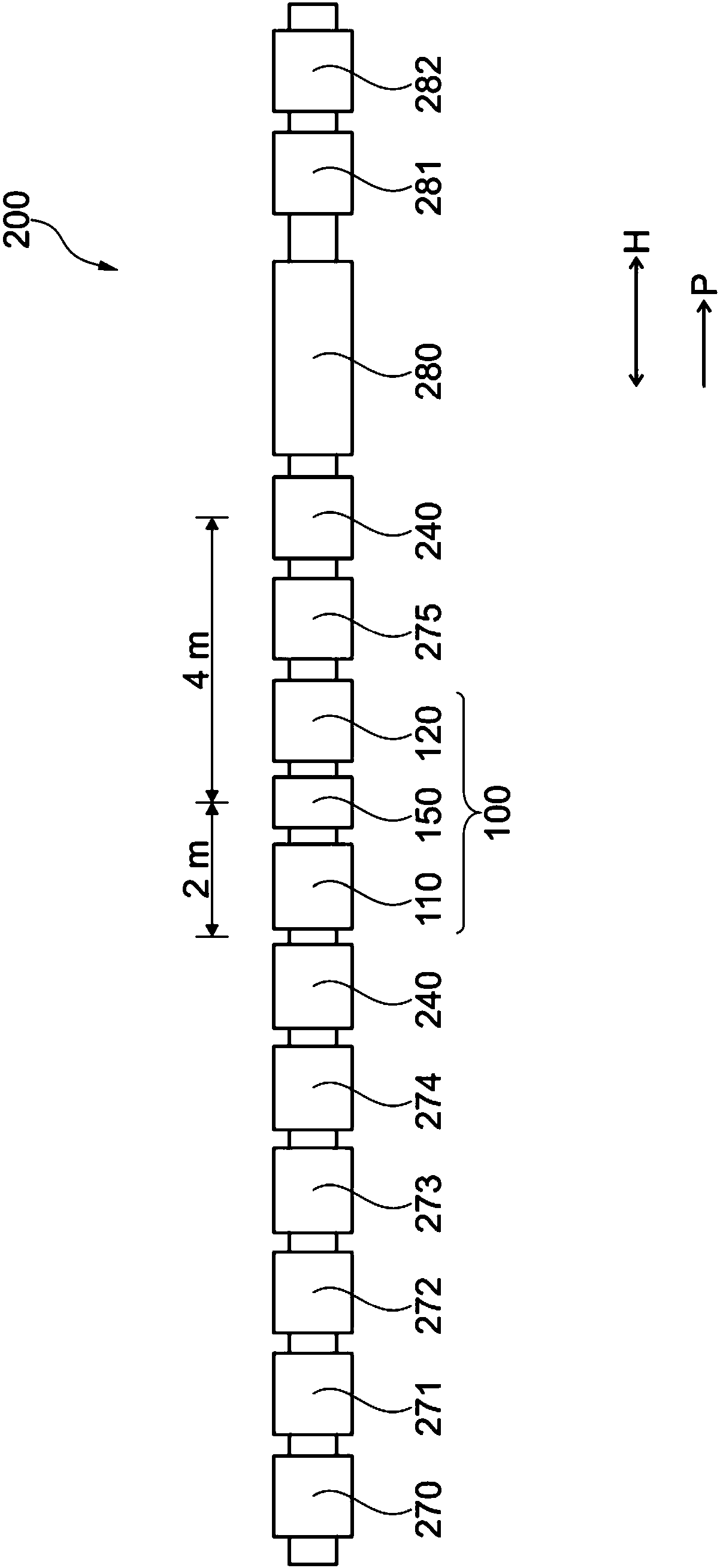 Spatial storage of components between processing positions
