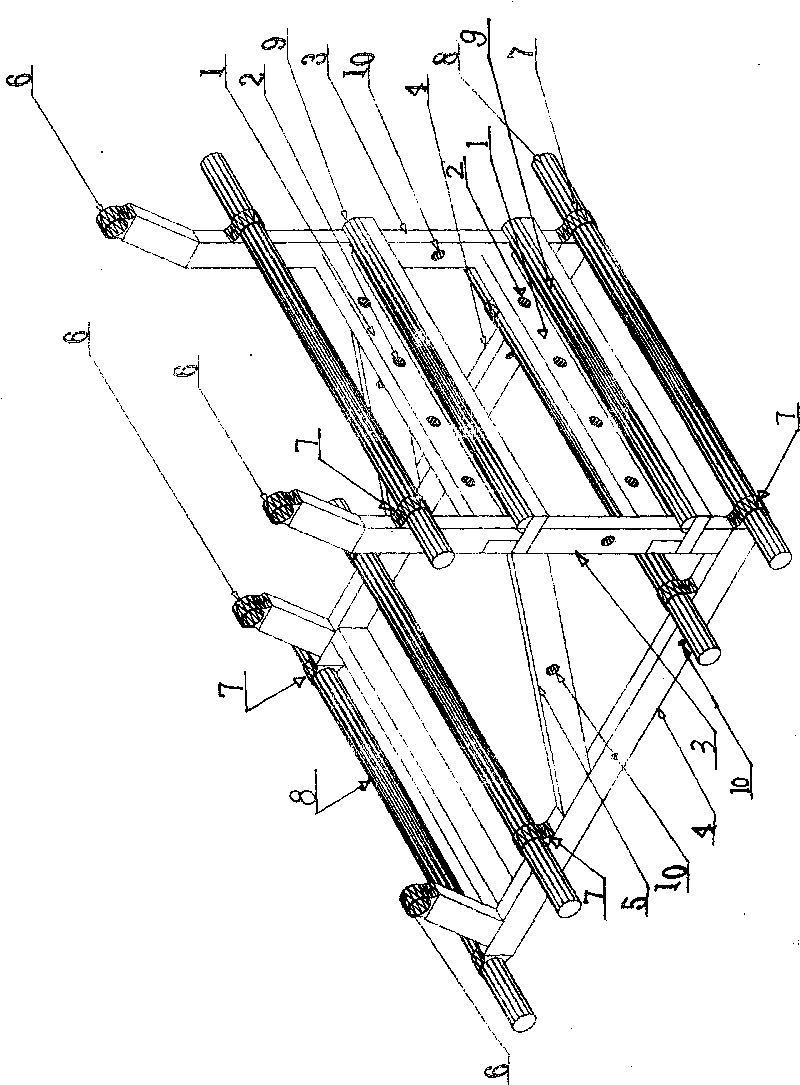 Cast-in-place prestressed slab and beam mould, construction method thereof and cast-in-place slab and beam manufactured by same