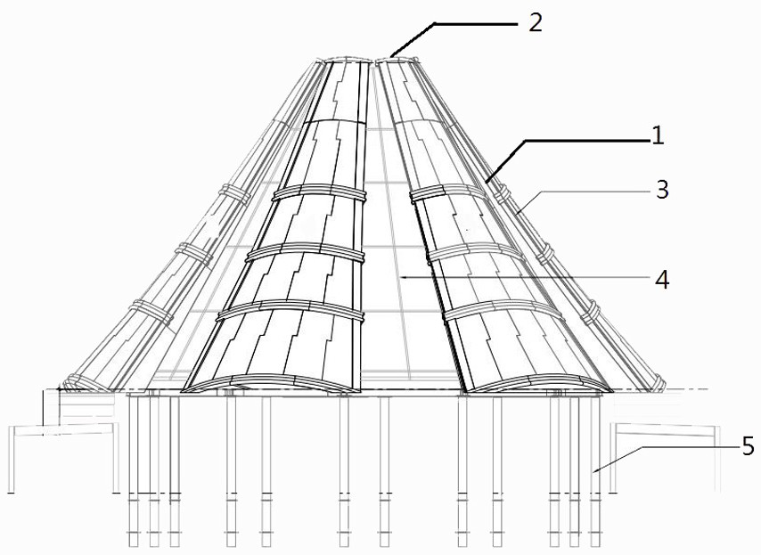 A kind of conical building and construction method thereof