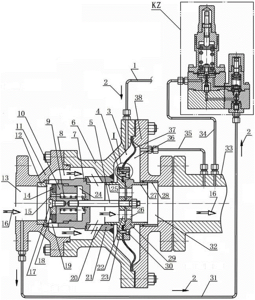 Piston type axial flow pressure regulator