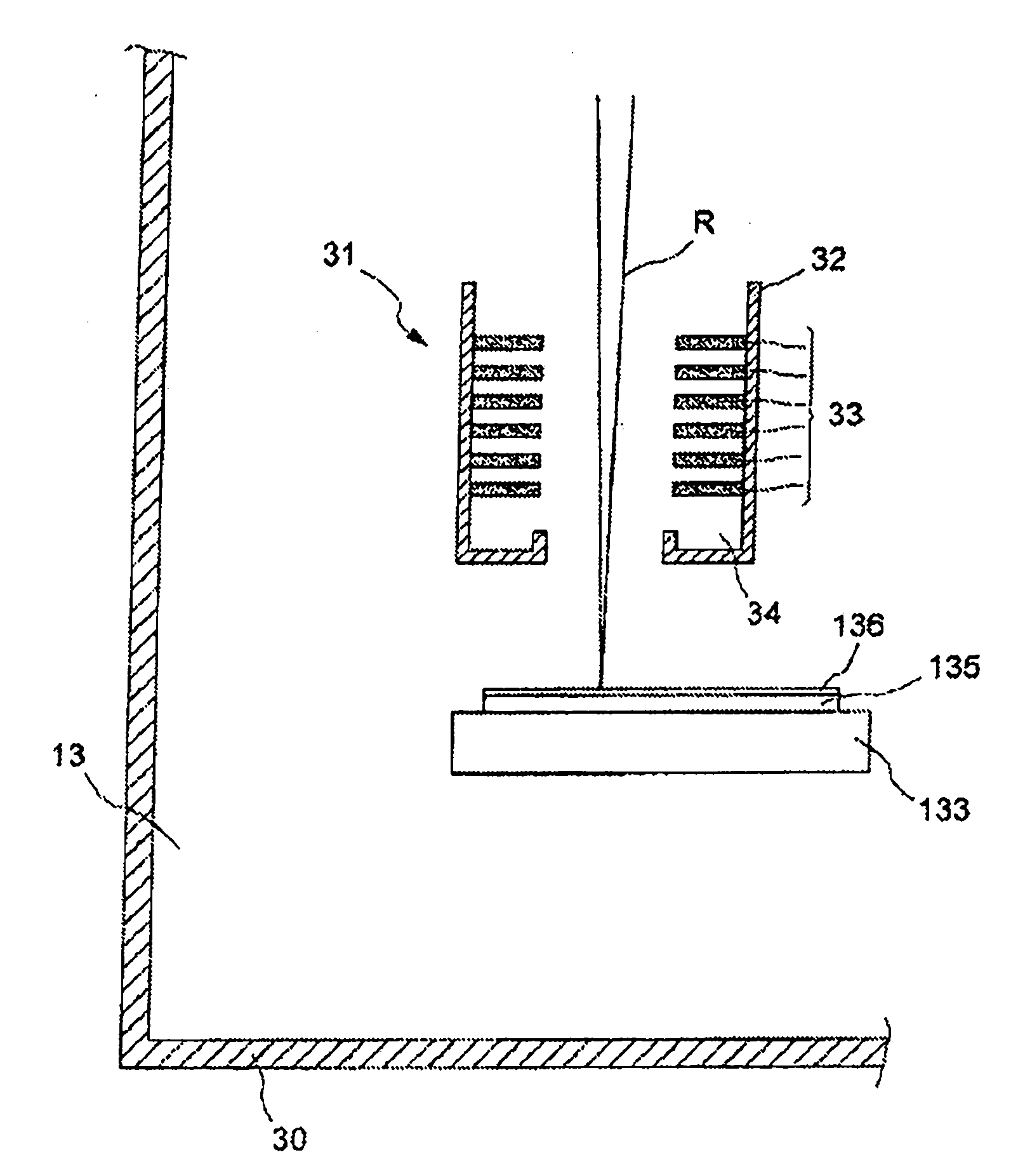 Lithography apparatus using extreme uv radiation and having a volatile organic compounds sorbing member comprising a getter material