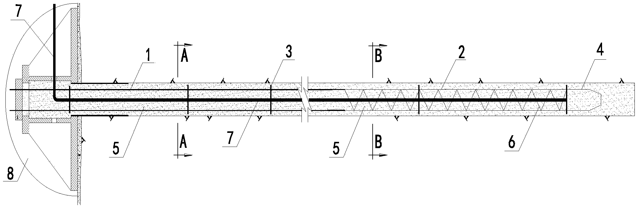 Pile type prestressed anchor cable for high-ground-temperature tunnel support