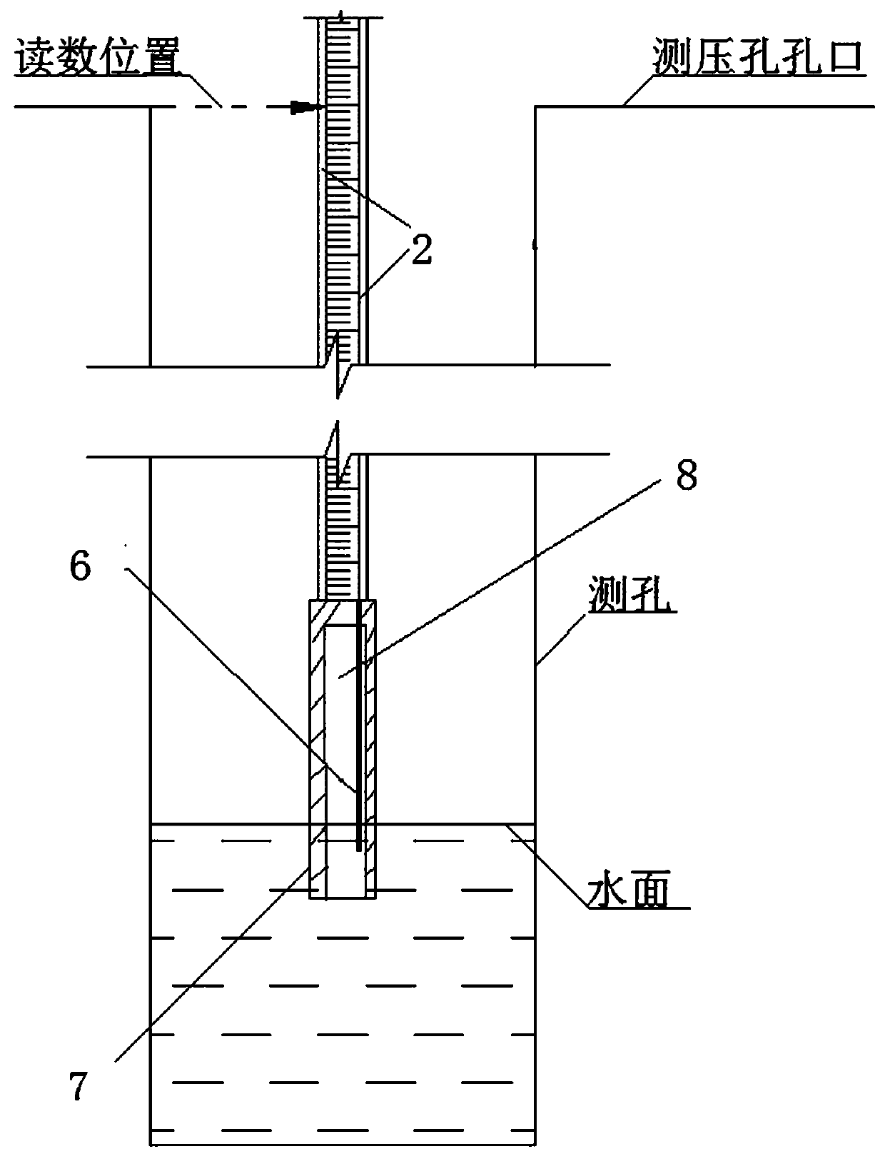 Portable depth measuring device for water level of dam
