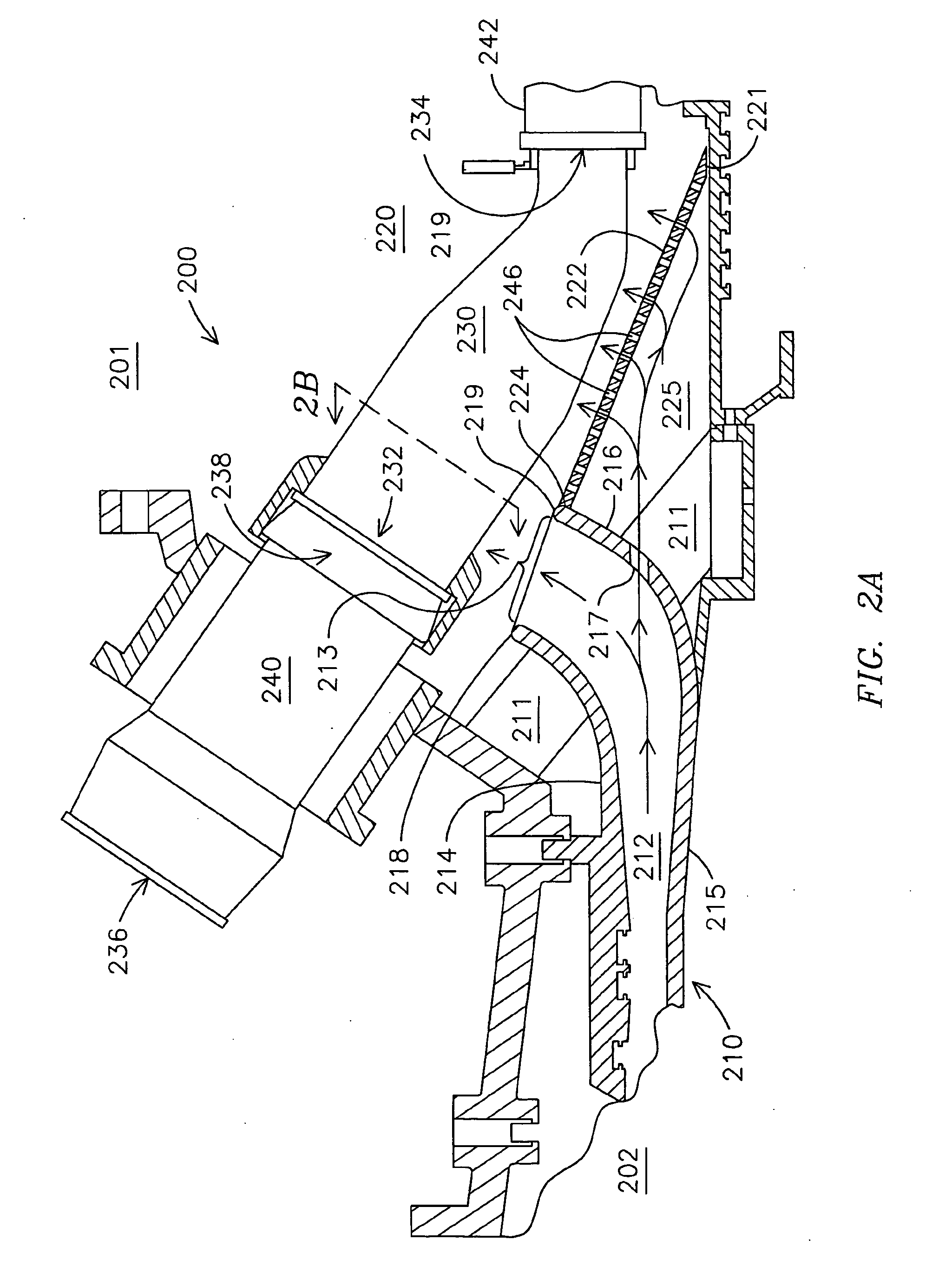 Gas turbine engine curved diffuser with partial impingement cooling apparatus for transitions