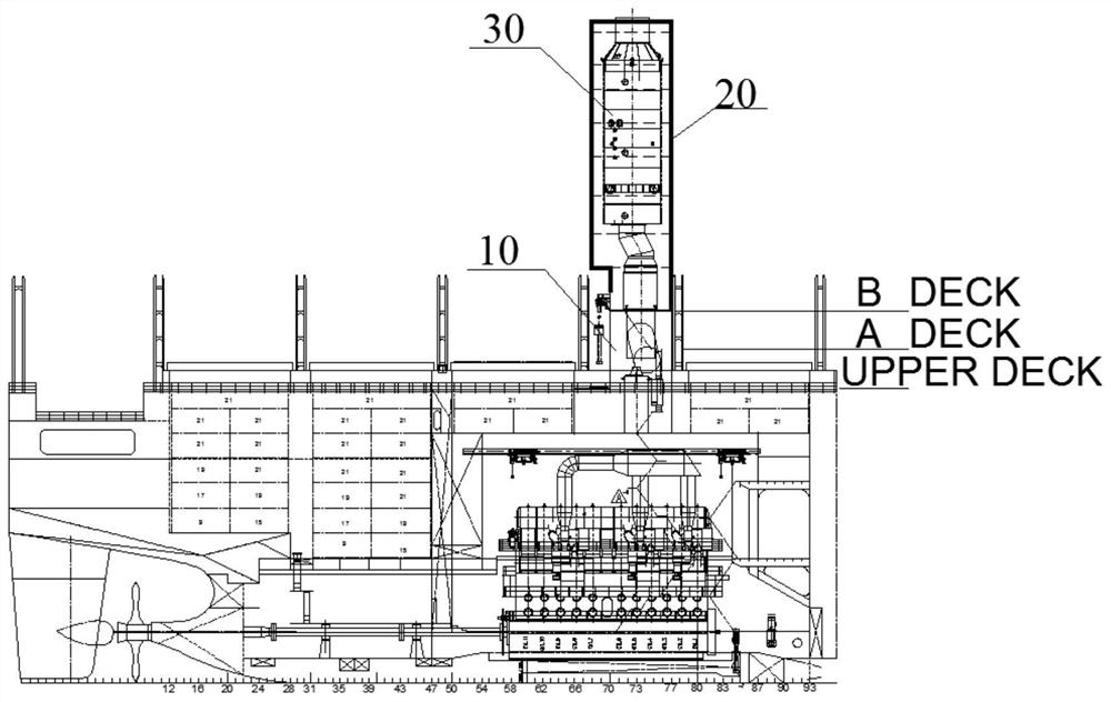 A ship chimney desulfurization modification process