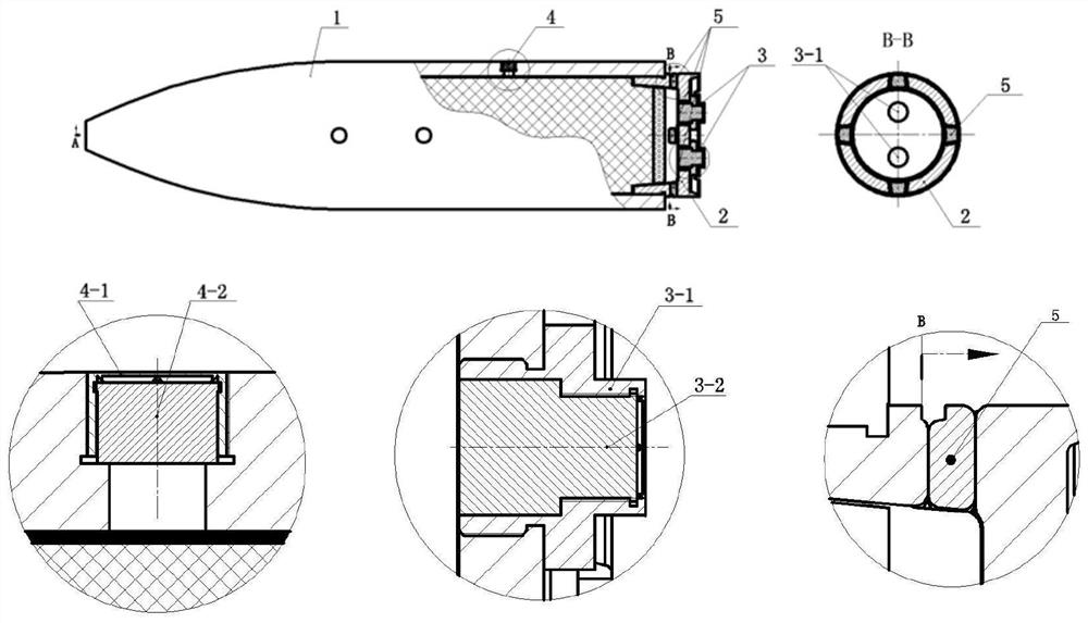 An insensitive warhead pressure relief structure controlled by temperature and pressure