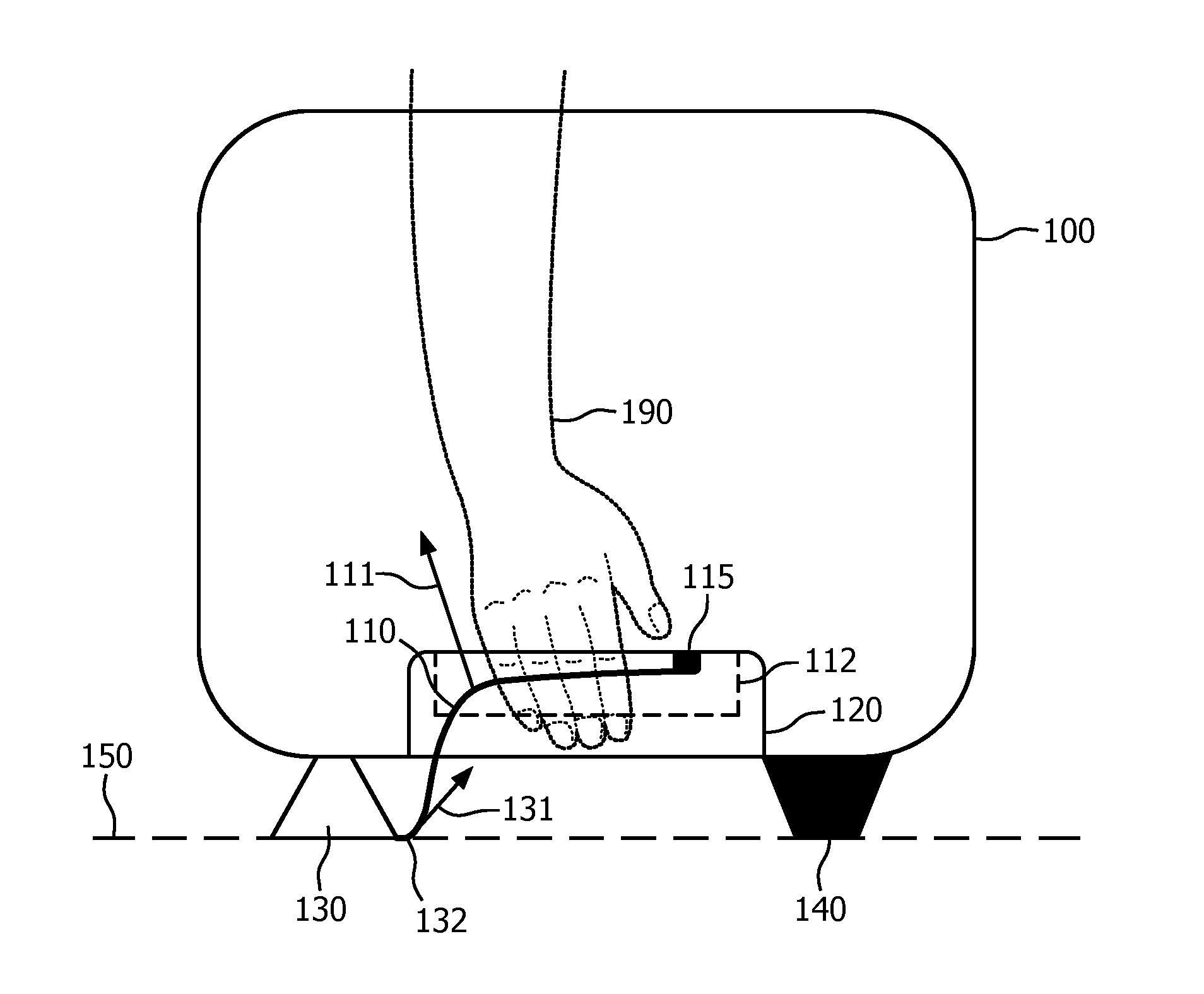 Kitchen device with suction foot