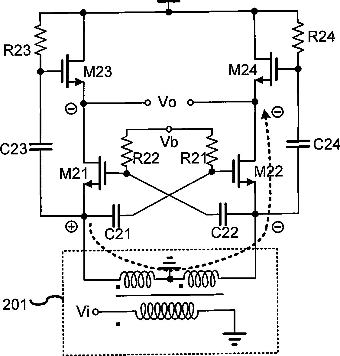 Low noise amplifier using multipath noise counteraction