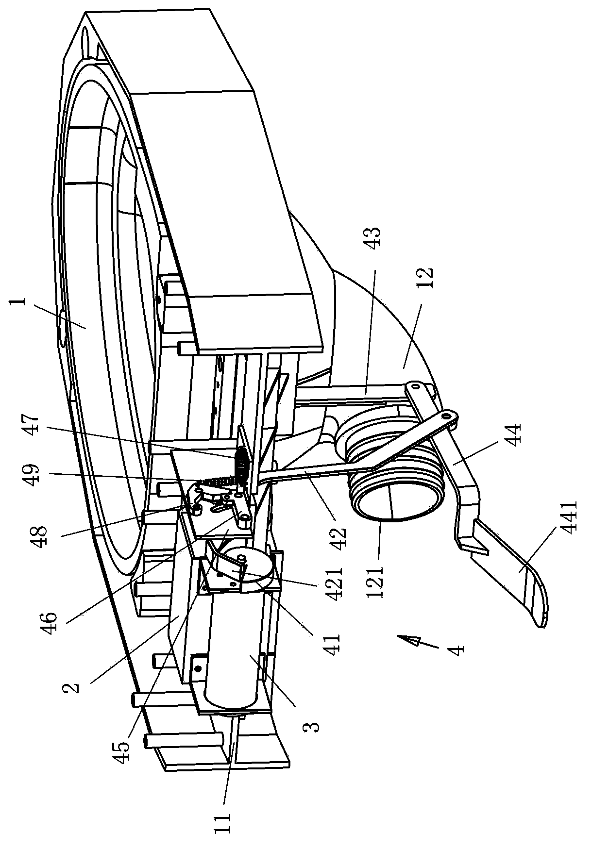 Lifting device of drainage pipeline of toilet bowl