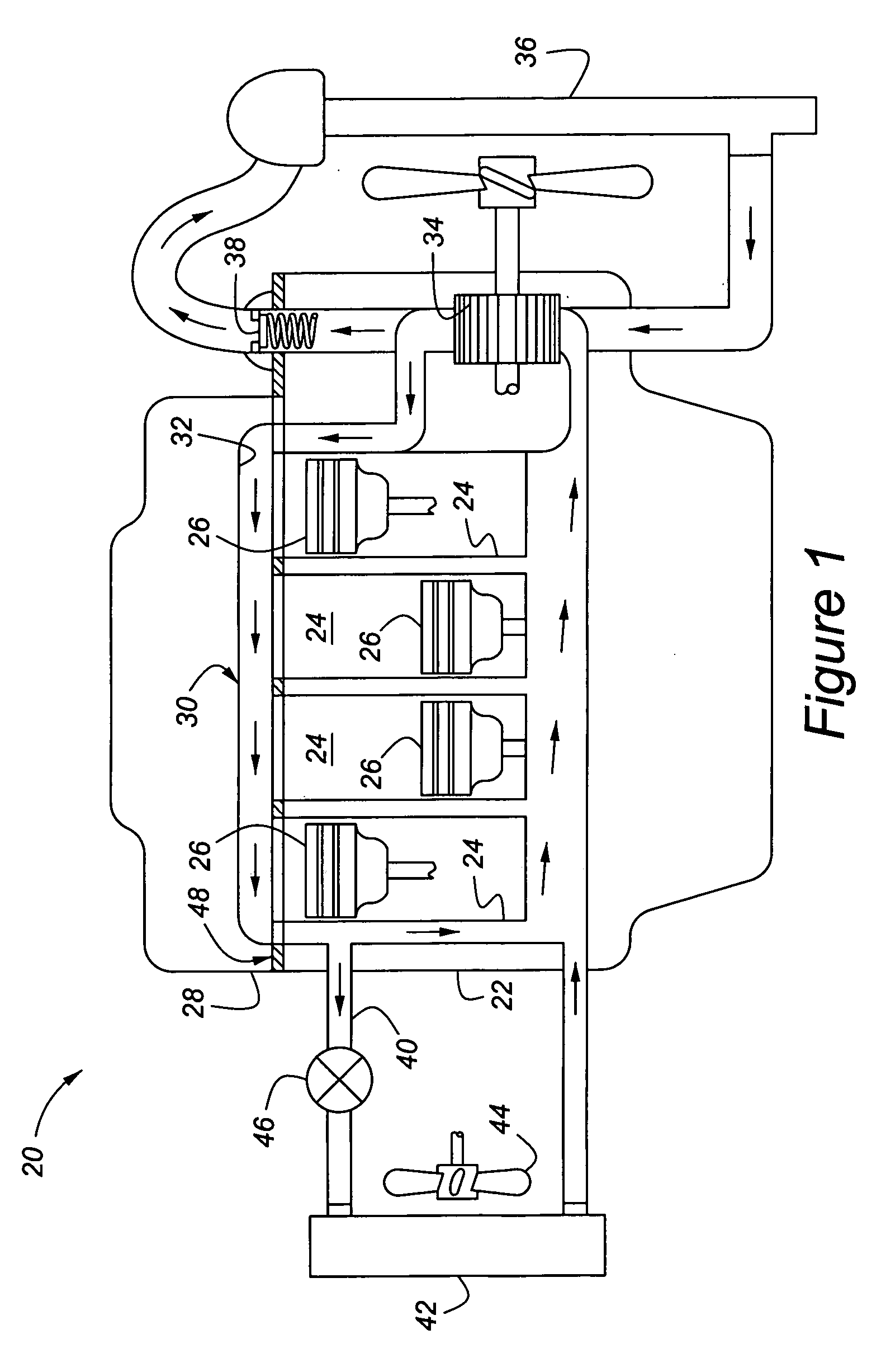 Cylinder head gasket with one-way coolant flow valve