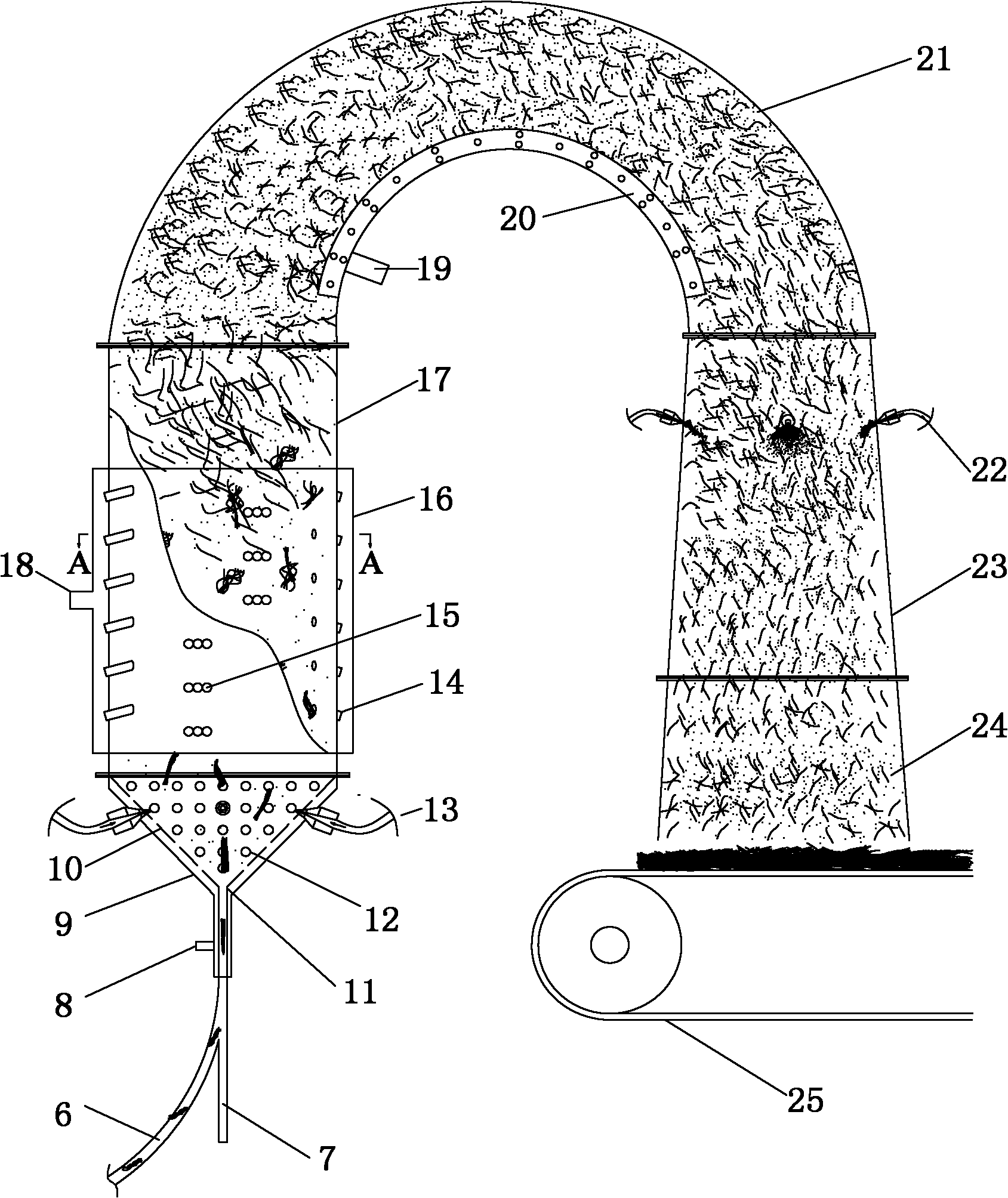 Production method of cluster-shaped fiber thermoplastic composite sheet material