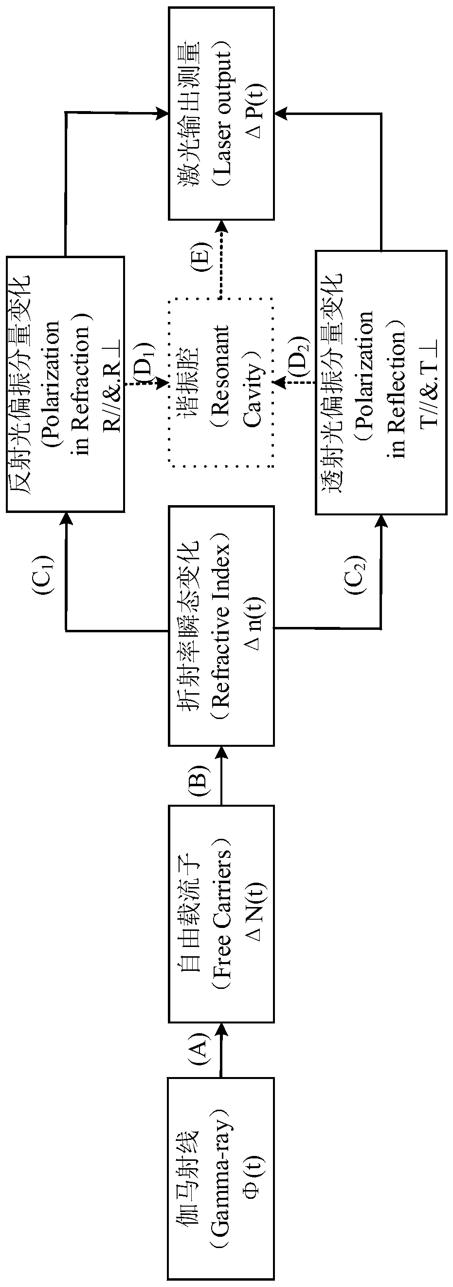 Pulse gamma ray detection method and detection system based on laser polarization modulation