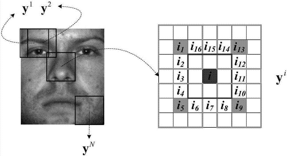 Single-sample face recognition method based on sparse probability distribution and multi-stage category screening