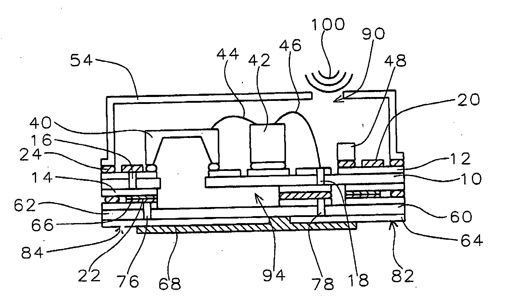MEMS microphone with a stacked PCB package and method of producing the same
