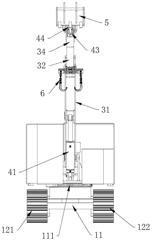 A telescopic crawler support transport vehicle and support transport method