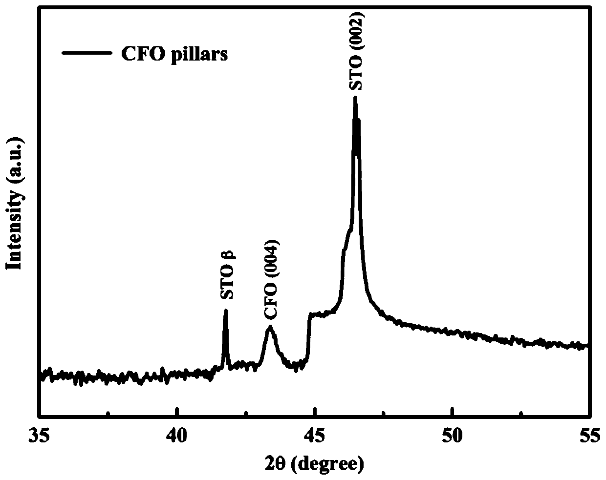 A method for preparing independently dispersed cobalt ferrite nanocolumns by pulsed laser deposition