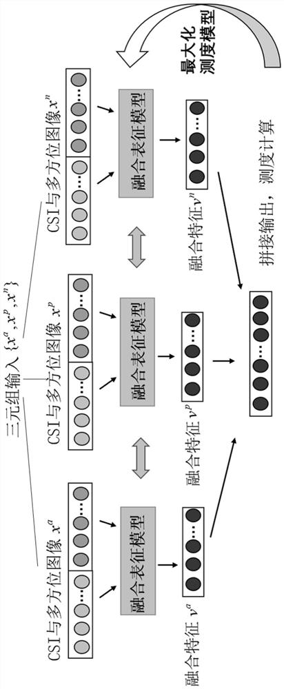 Fusion representation network model training method, fingerprint representation method and equipment thereof