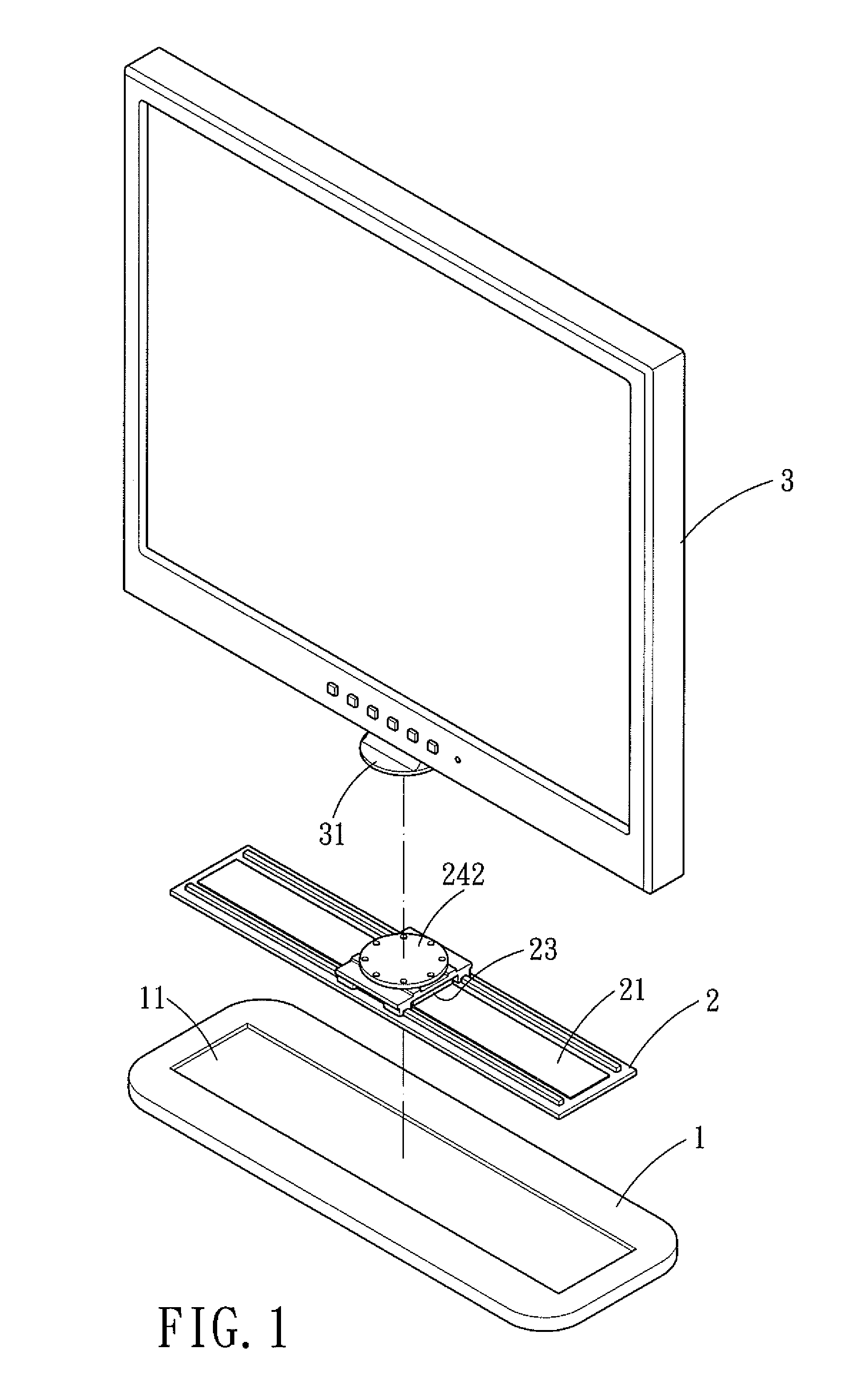 Display with a linear driving device