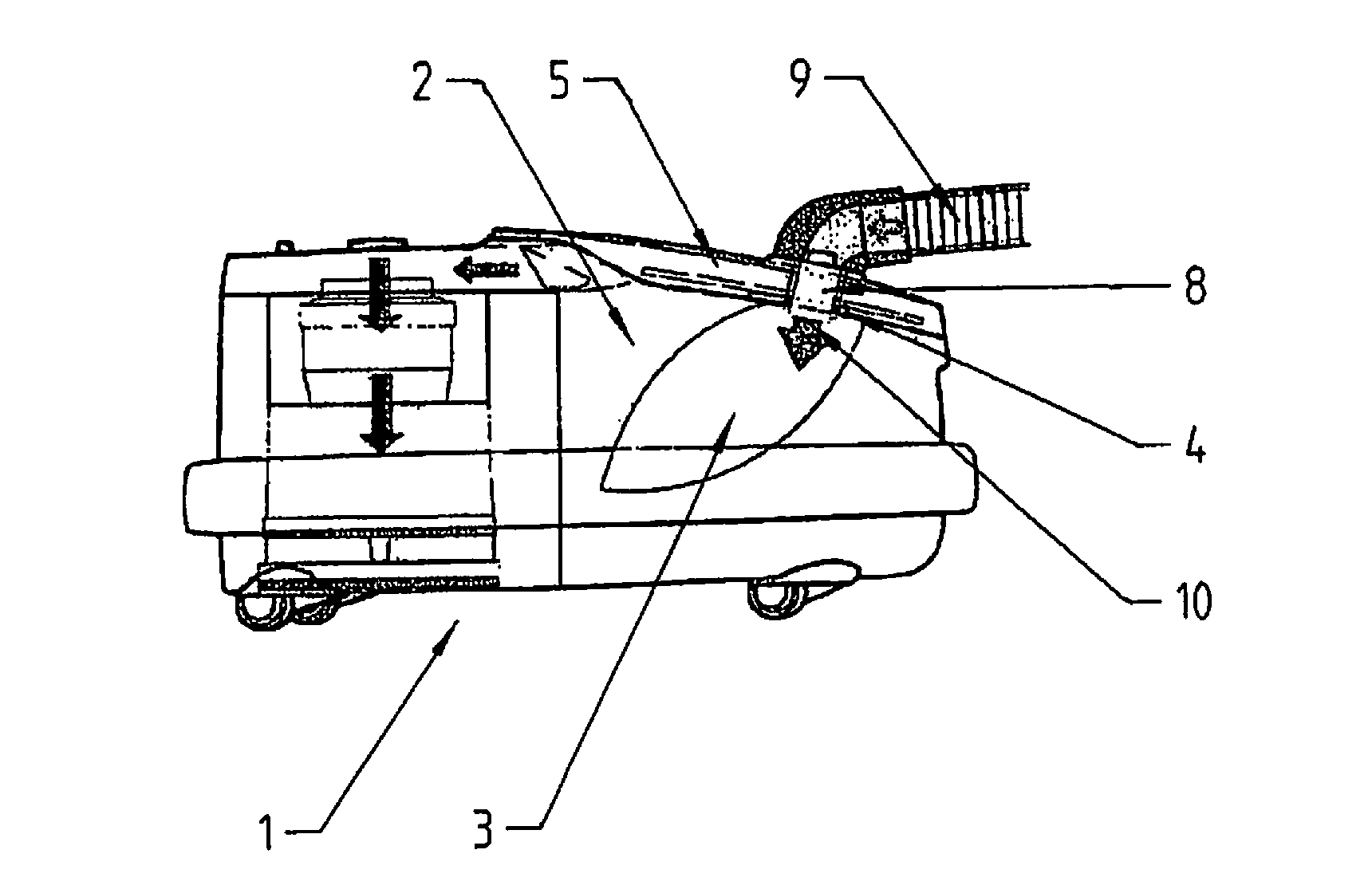 Arrangement for positioning and holding a filter bag in a vacuum cleaner